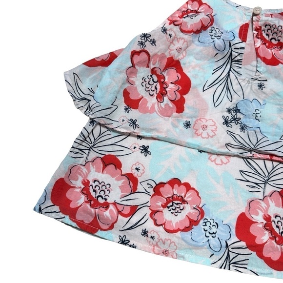 Janie & Jack Light Blue and Pink Floral Sleeveless Top US 3 - Picture 7 of 8